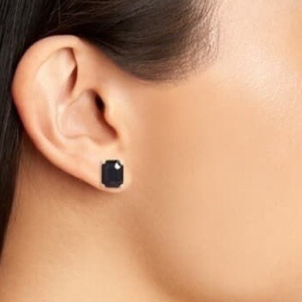 Kate Spade Black Mismatched Faceted Stud Earrings - Picture 4 of 7